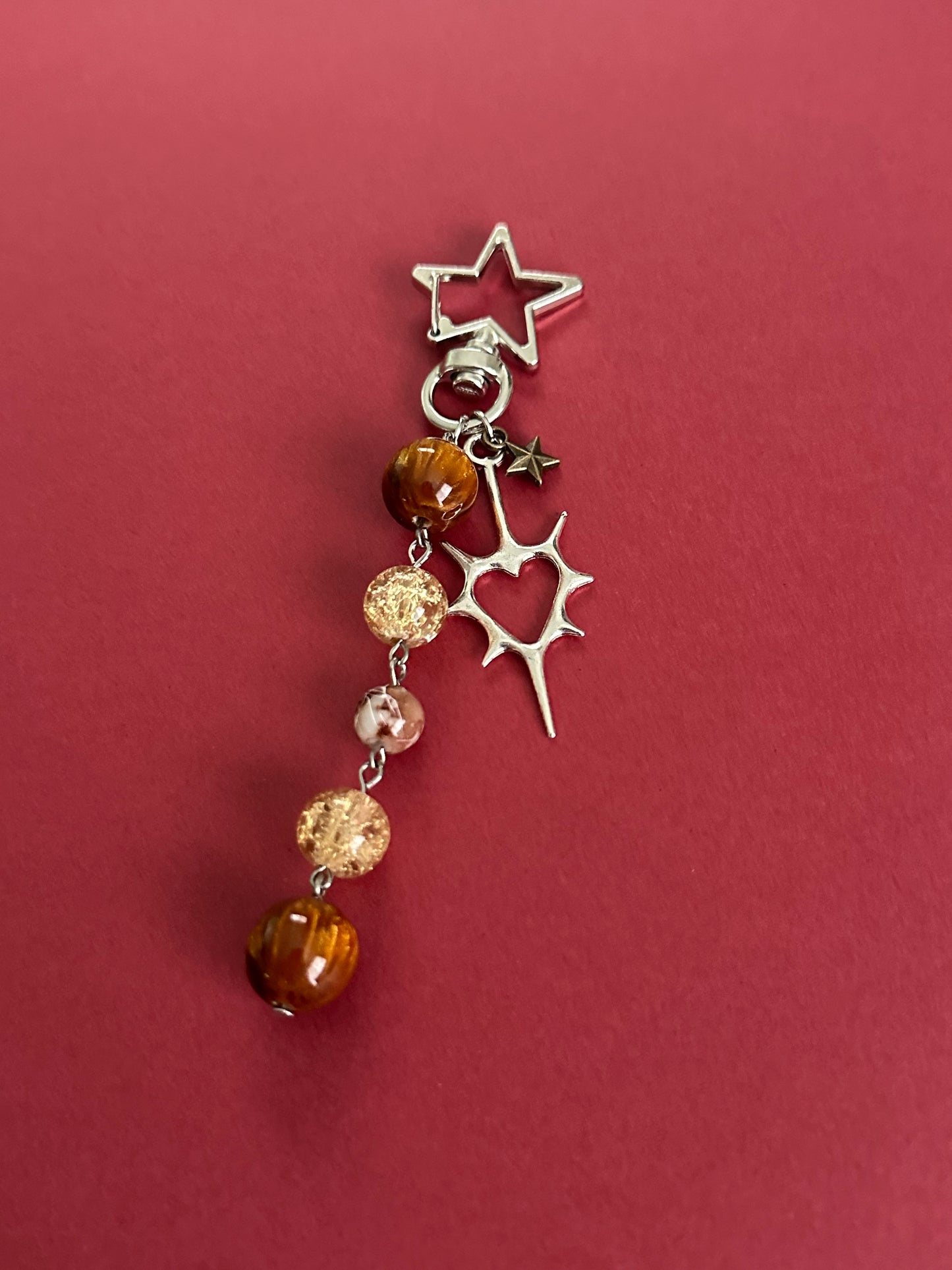 Autumn Spike Heart Keychain