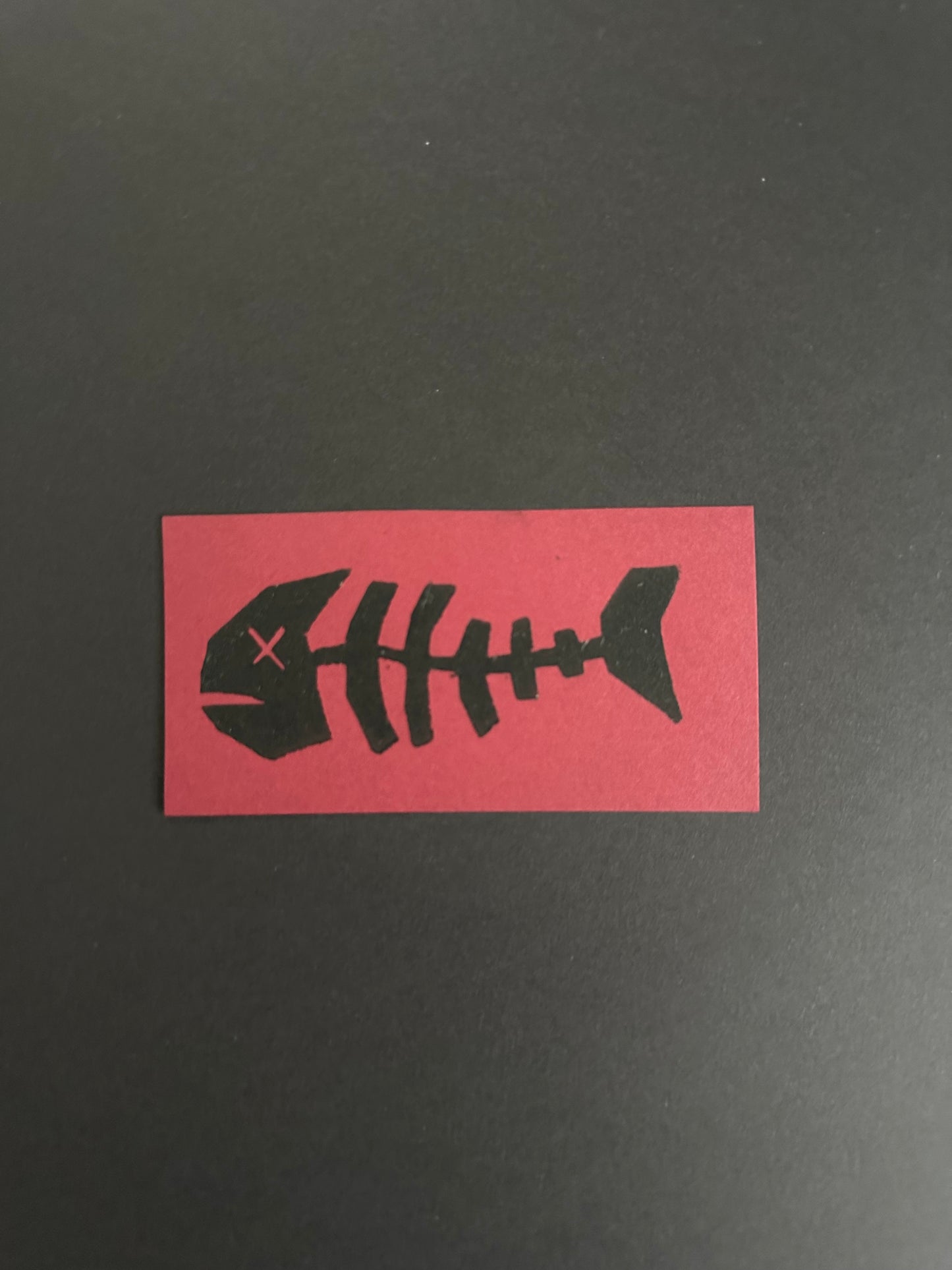 Fish Skeleton Lino Print
