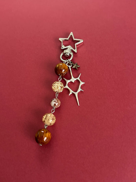 Autumn Spike Heart Keychain