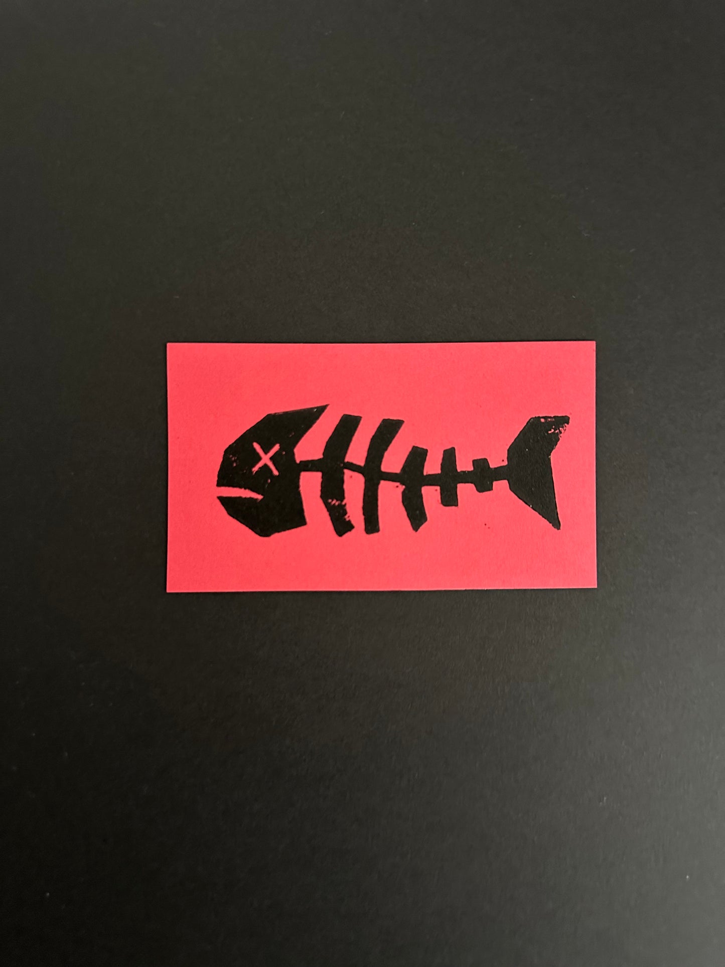 Fish Skeleton Lino Print