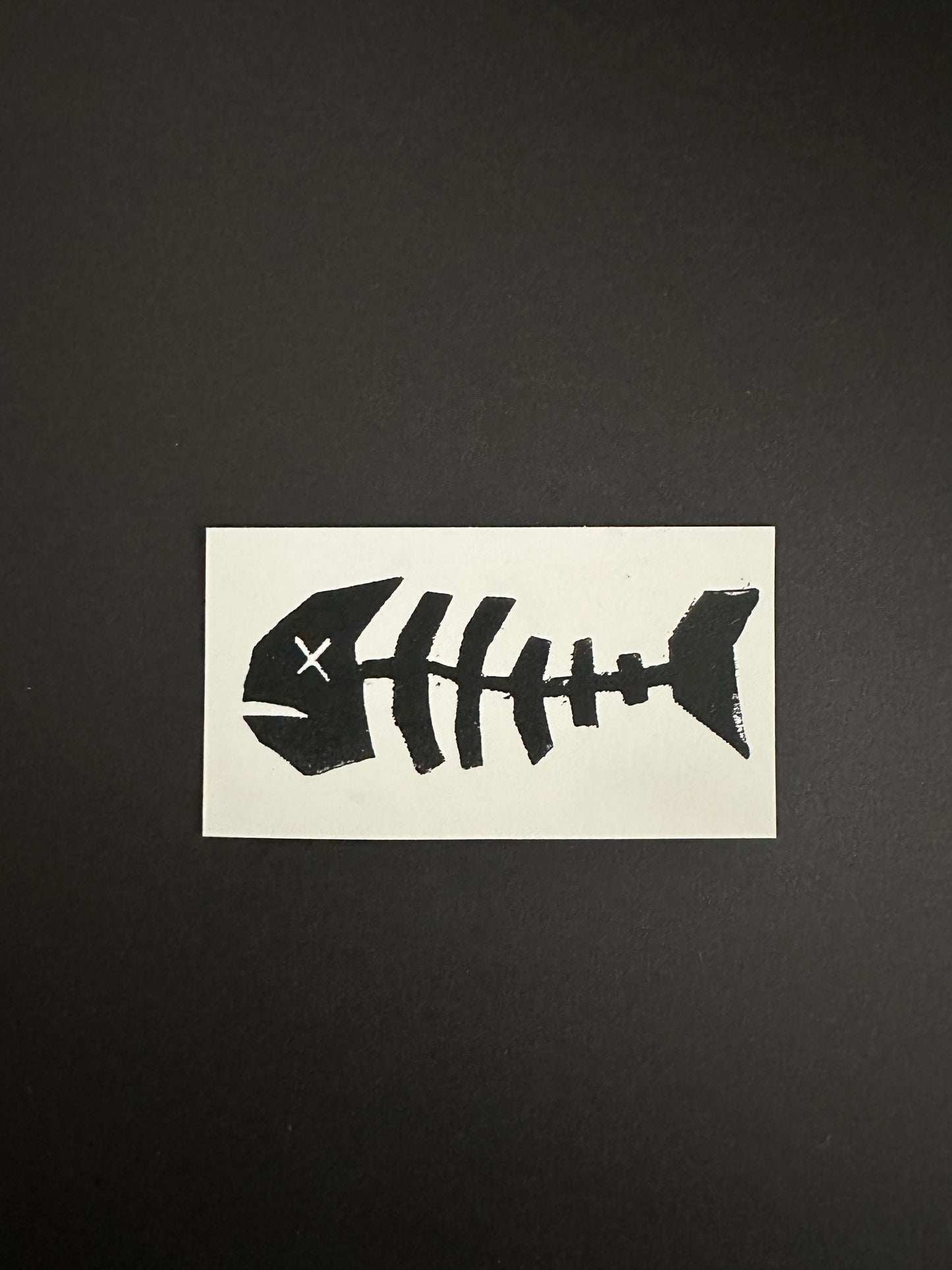 Fish Skeleton Lino Print