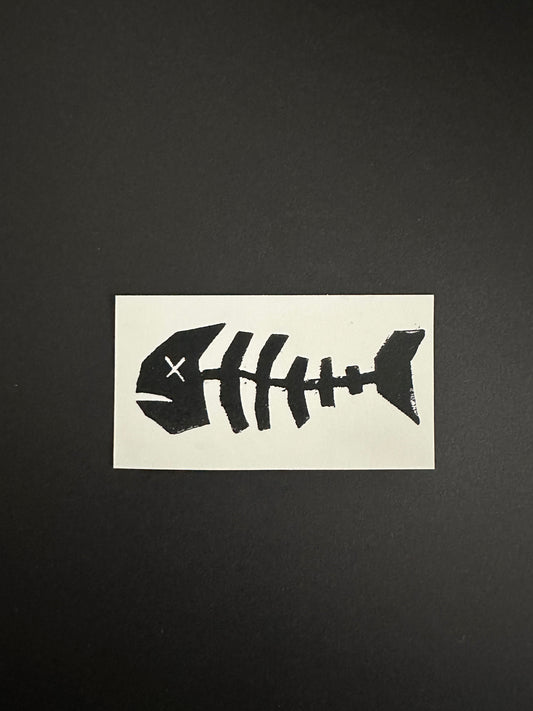 Fish Skeleton Lino Print